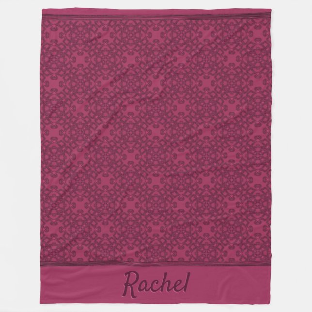 Personalised mulberry pattern fleece blanket (Front)