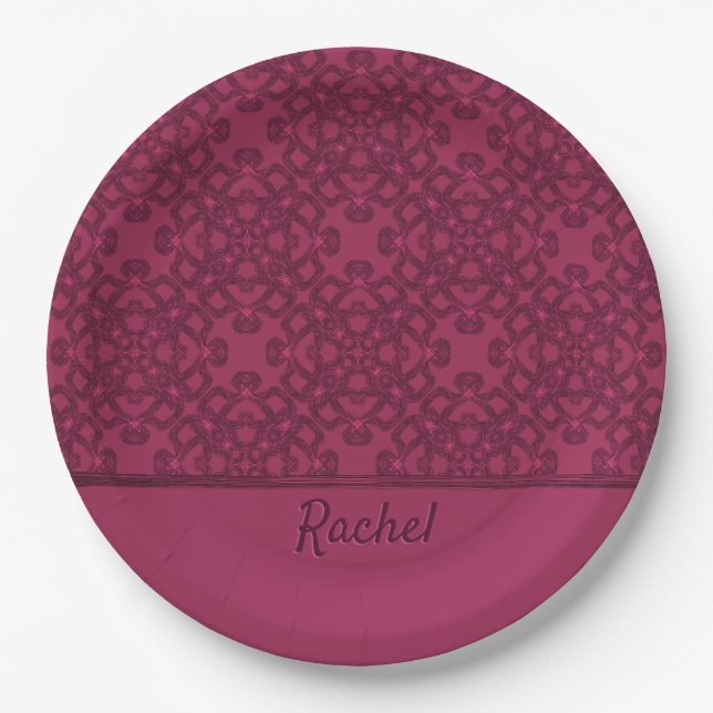 Personalised mulberry pattern paper plates (Front)
