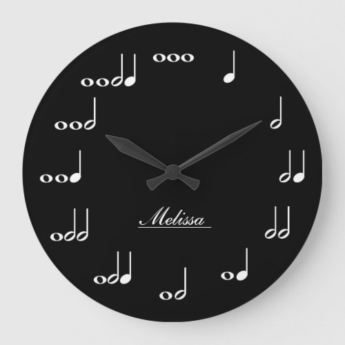 Personalised Music Notes Large Clock