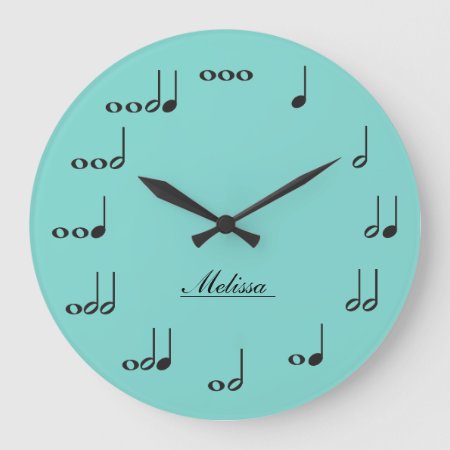 Personalised Music Notes Large Clock