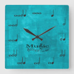 Personalised Music Notes - Music Is Life Square Wall Clock at Zazzle