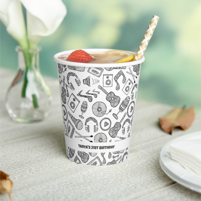 Personalised Musical Instruments Music Accessories Paper Cups (Insitu)