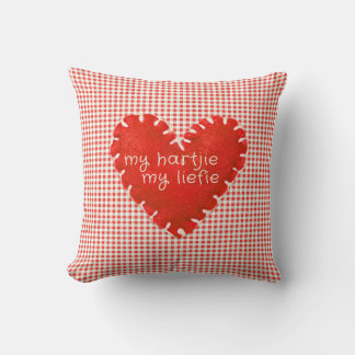 Personalised My Hartjie My Liefie Applique Heart Throw Pillow