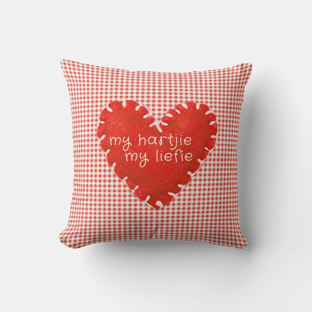 Personalised My Hartjie My Liefie Applique Heart Throw Pillow (Front)
