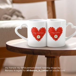 Personalised My Hartjie My Liefie His and Hers Coffee Mug Set