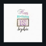 Personalised Name 18th Birthday Canvas<br><div class="desc">Personalised 18th birthday canvas with space to sign. Can be customised for any special birthday. Custom birthday canvas.</div>