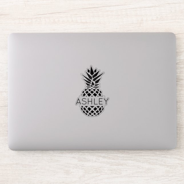 Personalised Name and Pineapple Laptop Sticker (Computer)