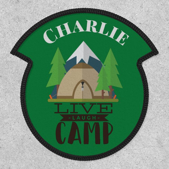 Personalised Name Badge Custom Camping Life (Front)