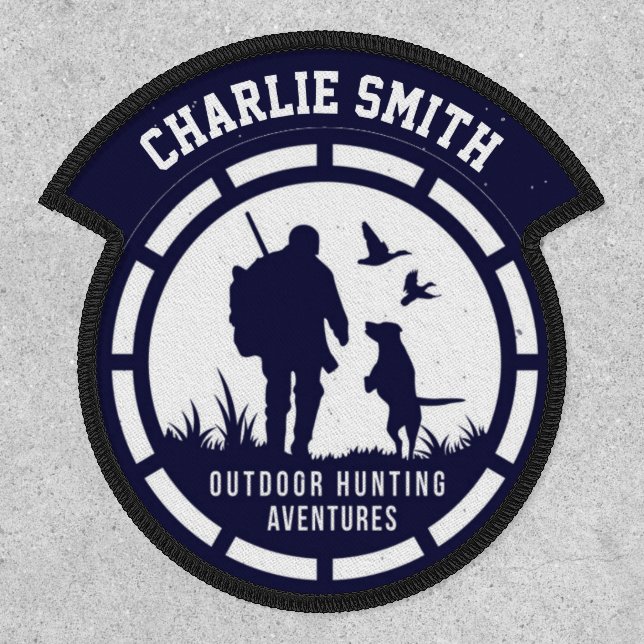 Personalised Name Badge HUNTER HUNTING Gun Dog (Front)