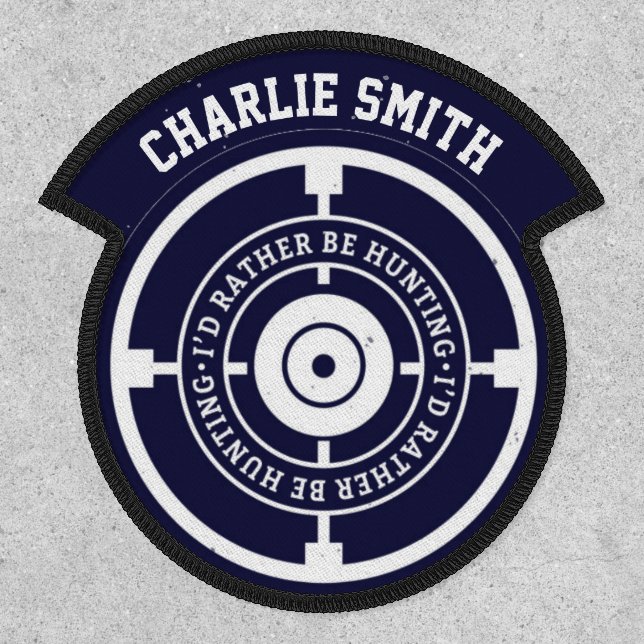 Personalised Name Badge HUNTER Rather Be HUNTING (Front)