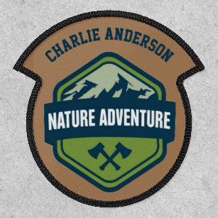Personalised Name Badge Nature Adventure Mountains