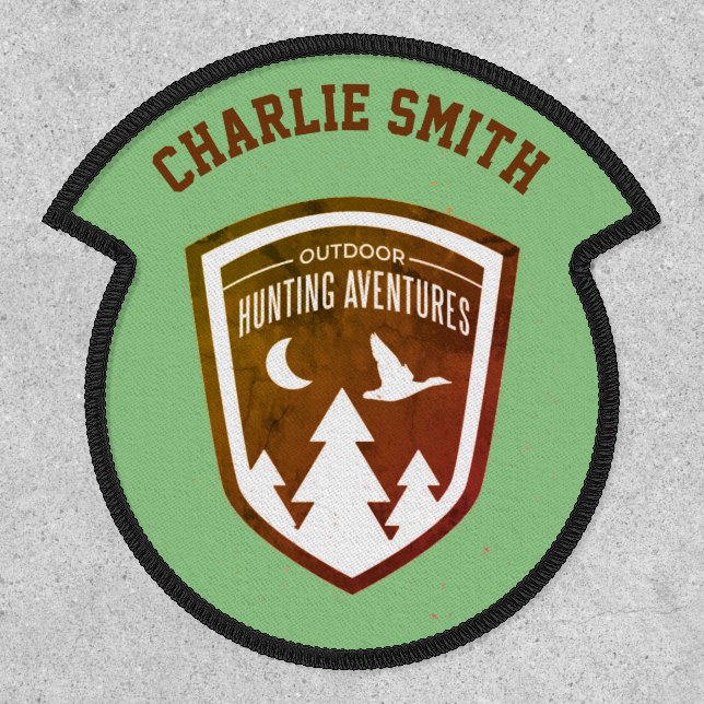 Personalised Name Badge Outdoor Hunting Adventures (Front)