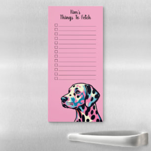 Personalised Name Colorful Dalmatian Pop Art Magnetic Notepad