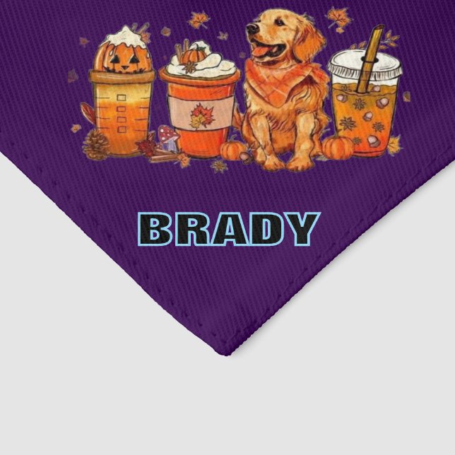 PERSONALISED NAME CUTE Pet Bandana Collar (Corner)