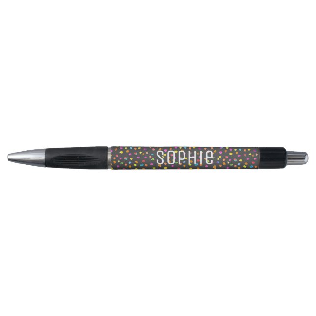 Personalised name cute polka dot art pen (Front)