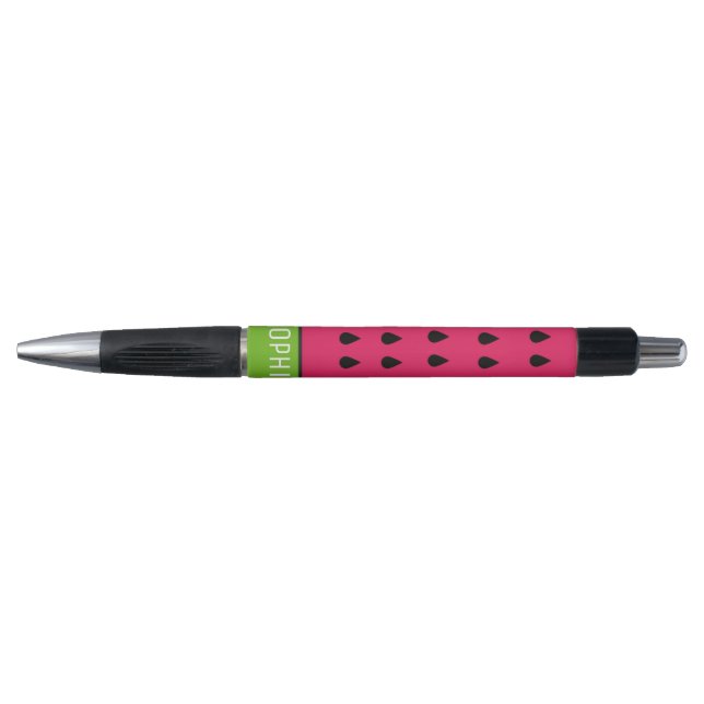 Personalised name cute watermelon fruit art pen (Front)