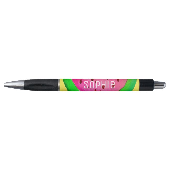 Personalised name cute watermelon fruit art pen (Front)