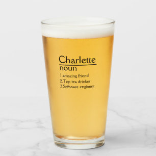 Personalised Name Definition glass cup