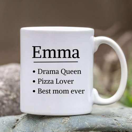 Personalised Name Definition Grey Satin Mug 