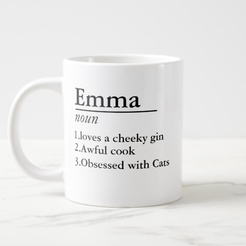 Personalised Name Definition Grey Satin Mug Laser 