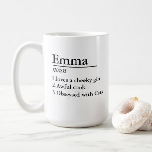 Personalised Name Definition Grey Satin Mug Laser