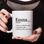 Personalised Name Definition Grey Satin Mug Laser<br><div class="desc">Our Personalised Name Definition Grey Mug is the perfect gift idea for any occasion and can be engraved with any name and definition below. Personalise this mug with any name, and 3 points below. The word "noun" is a fixed part of the design and does not need to be added...</div>