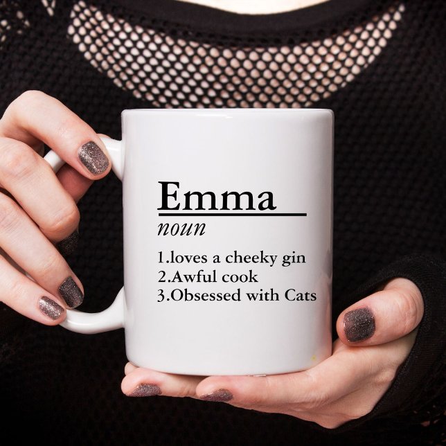 Personalised Name Definition Grey Satin Mug Laser  (Creator Uploaded)