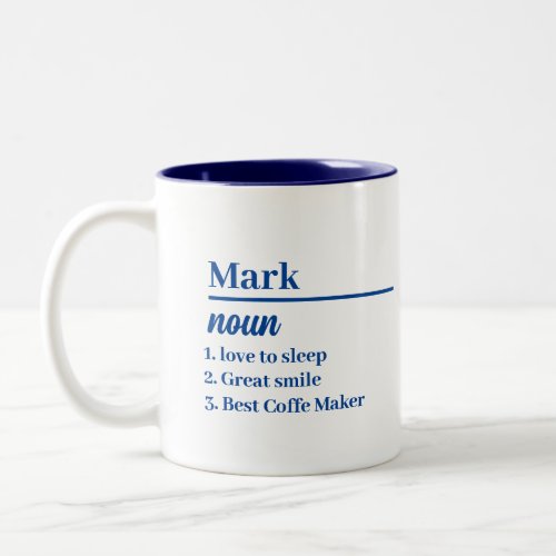 Personalised Name Definition Light Blue Satin Mug 