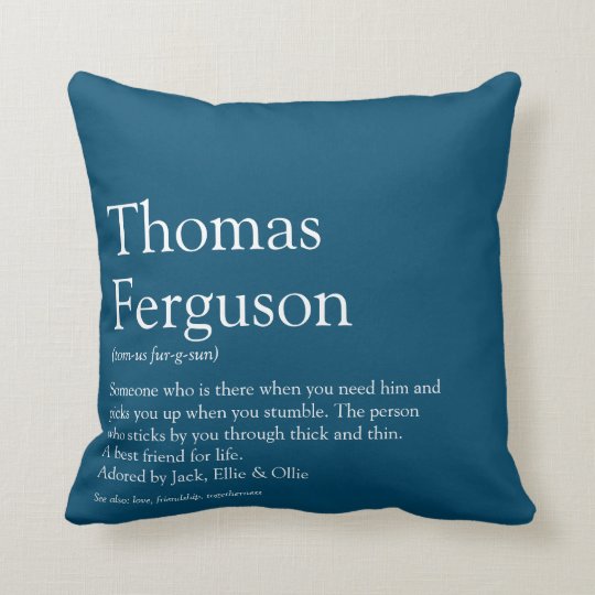 Personalised Name definition Throw Pillow