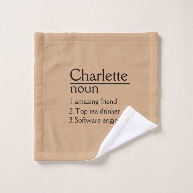 Personalised Name definition Towel (Wash Cloth)