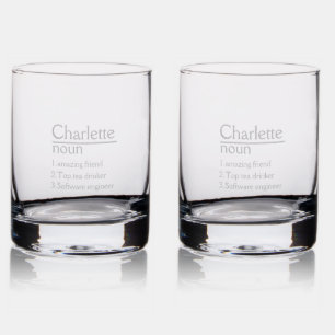 Personalised Name Definition tumbler Rocks Glass