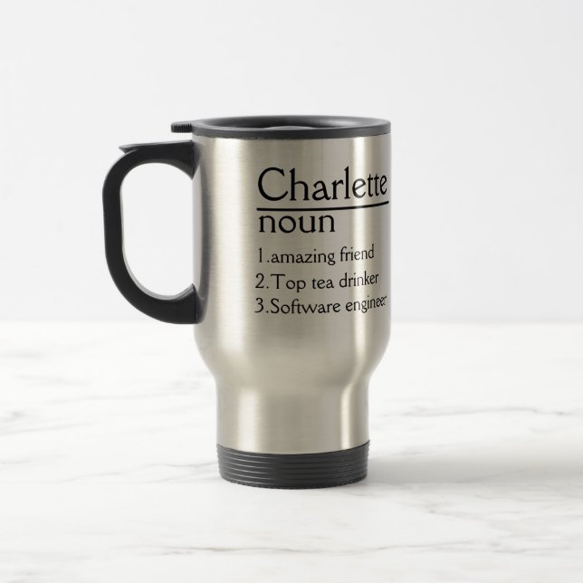 Personalised Name Definition tumbler Travel Mug (Left)