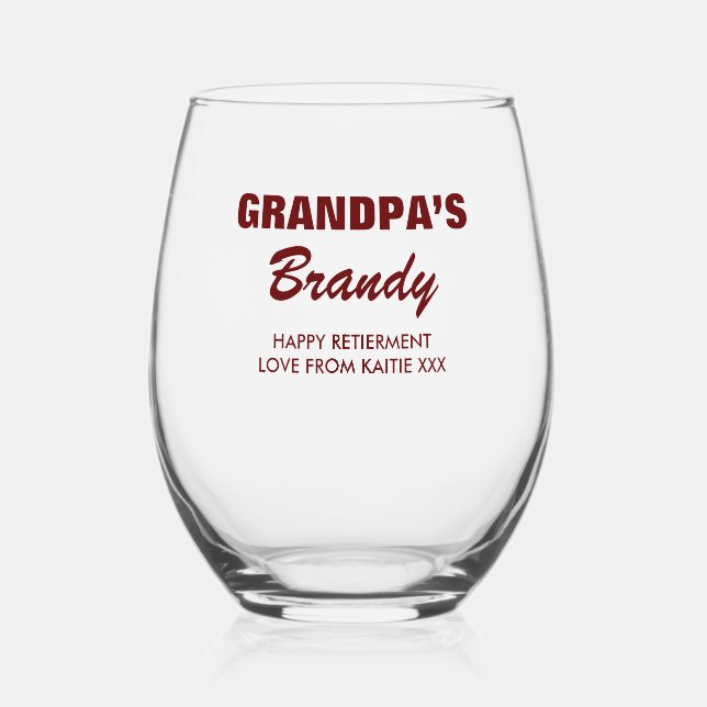 Personalised Name Glass Birthday Retirement Father (Front)