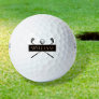 Personalised Name Gold and Black Golf Balls