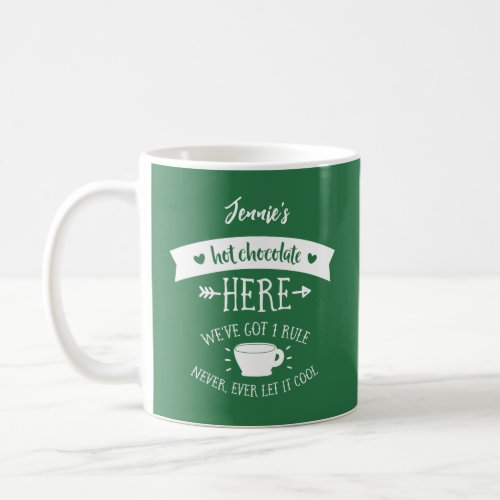 Personalised Name Green Hot Chocolate Mug