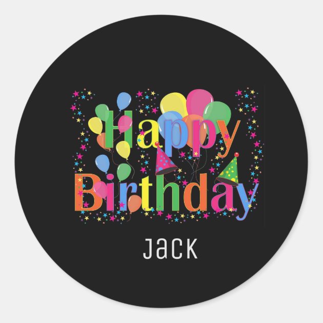 Custom Stickers Text Personalised Party Stickers Birthday Name Star 