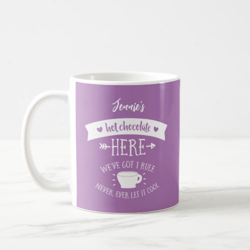 Personalised Name Lavender Hot Chocolate Mug