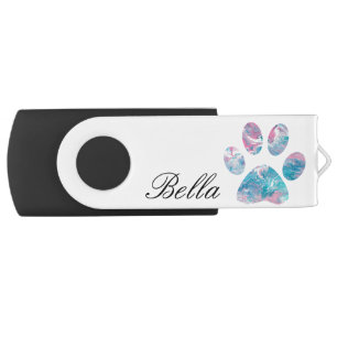 Personalised Name-  Paw Print USB Flash Drive