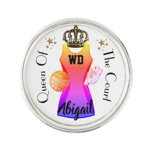 Personalised Name Player Position Netball Pin