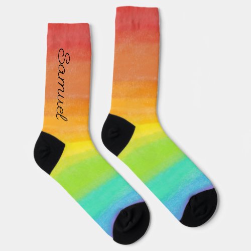 Personalised name rainbow Socks