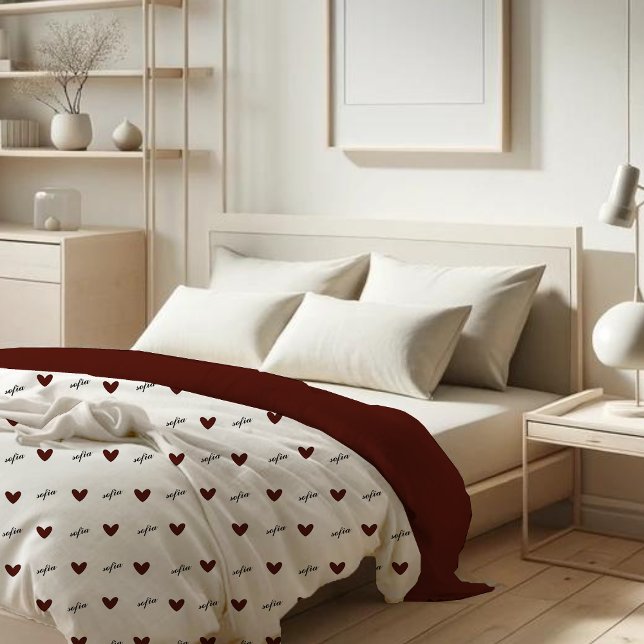 Personalised Name with Heart Pattern for Valentine Duvet Cover (Creator Uploaded)