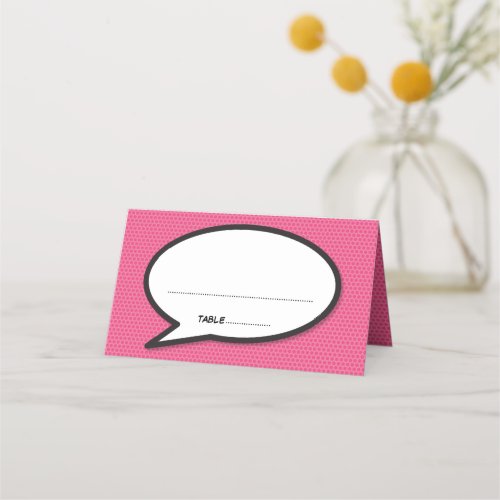 Personalised Names and Date Comic Book Pop Art Place Card