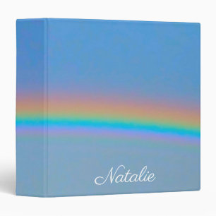 Personalised natural real rainbow 3 ring binder