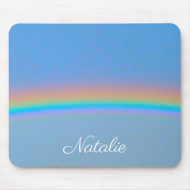 Personalised natural real rainbow mouse pad (Front)