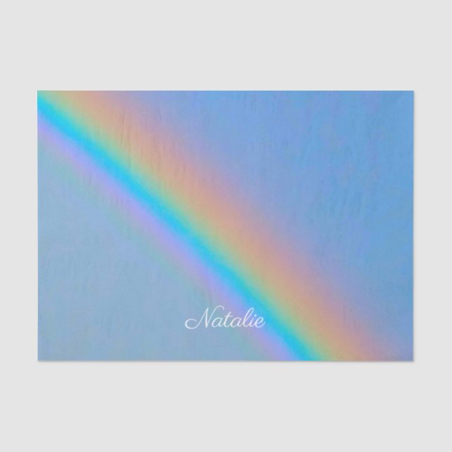 Personalised natural real rainbow tissue paper (Front)