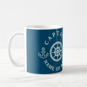 Personalised Nautical Captain/Boat Name Editable Coffee Mug