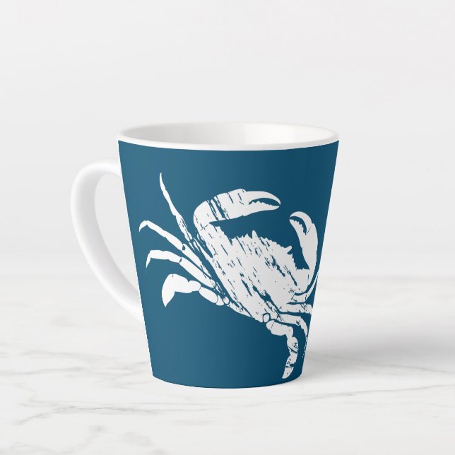 Personalised Nautical Crab Latte Mug (Left Angle)