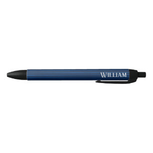 Personalised navy blue pinstripes pen