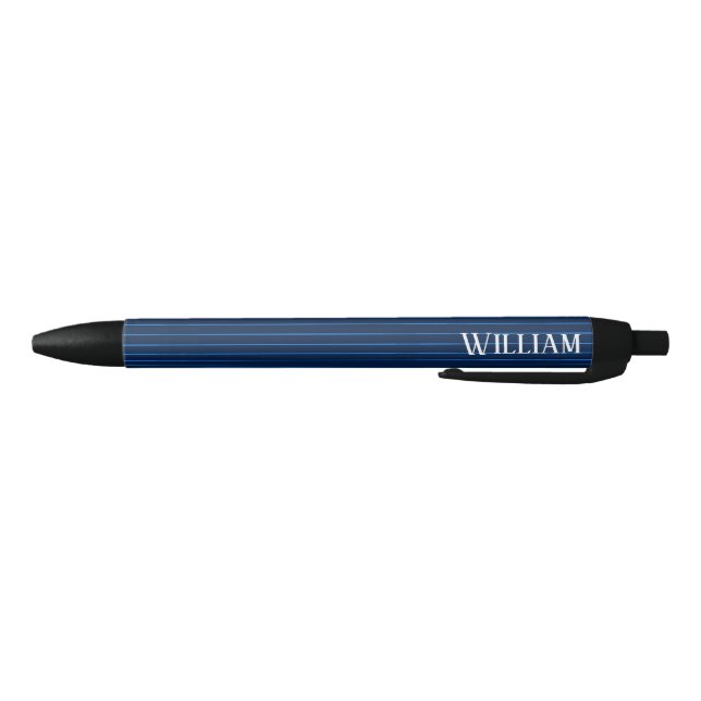 Personalised navy blue pinstripes pen (Bottom)