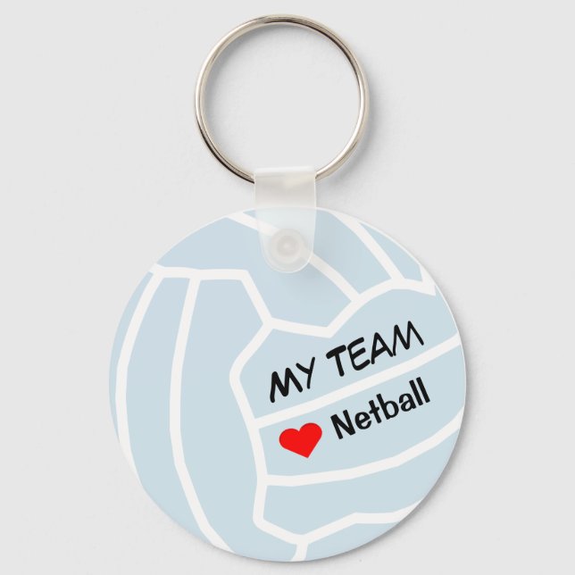 Personalised Netball  Ball Design Keychain (Front)